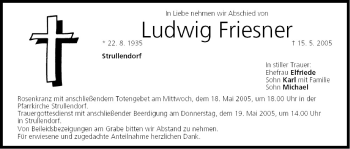 Anzeige von Ludwig Friesner von MGO
