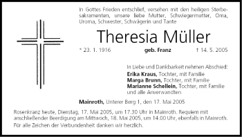 Anzeige von Theresia Müller von MGO