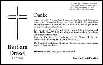 Anzeige von Barbara Dresel von MGO