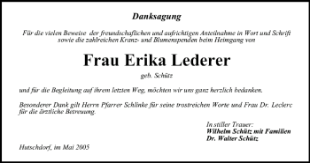 Anzeige von Erika Lederer von MGO