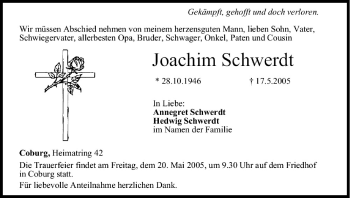 Anzeige von Joachim Schwerdt von MGO