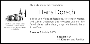 Anzeige von Hans Dorsch von MGO