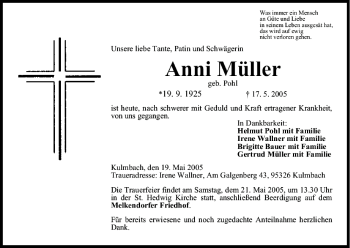 Anzeige von Anni Müller von MGO