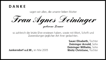 Anzeige von Agnes Deininger von MGO