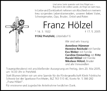 Anzeige von Franz Hölzel von MGO