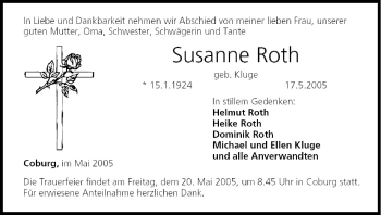 Anzeige von Susanne Roth von MGO