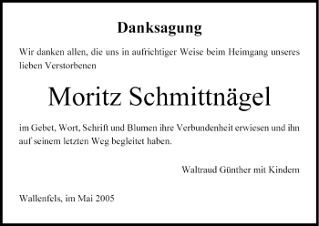 Anzeige von Moritz Schmittnägel von MGO