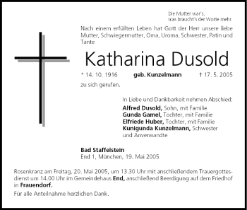 Anzeige von Katharina Dusold von MGO