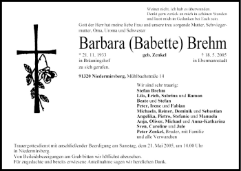 Anzeige von Barbara Brehm von MGO