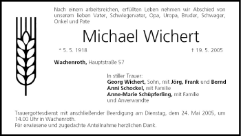 Anzeige von Michael Wichert von MGO