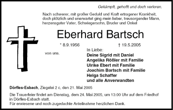 Anzeige von Eberhard Bartsch von MGO
