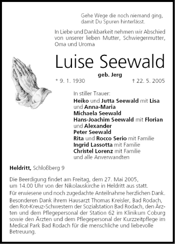Anzeige von Luise Seewald von MGO