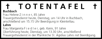 Anzeige von Totentafel vom 24.05.2005 von MGO