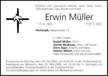 Anzeige von Erwin Müller von MGO