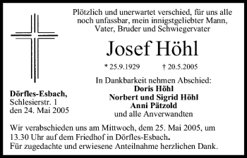 Anzeige von Josef Höhl von MGO