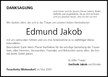Anzeige von Edmund Jakob von MGO