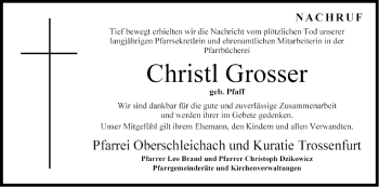 Anzeige von Christl Grosser von MGO