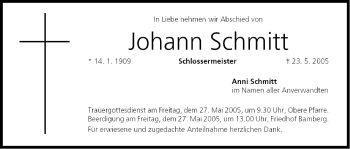 Anzeige von Johann Schmitt von MGO