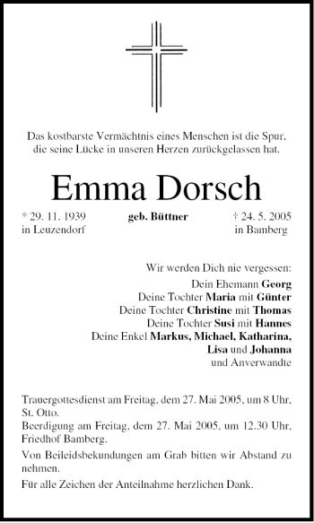 Anzeige von Emma Dorsch von MGO