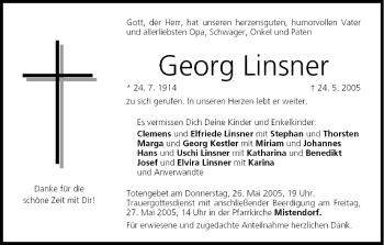 Anzeige von Georg Linsner von MGO