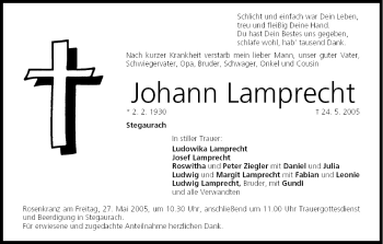 Anzeige von Johann Lamprecht von MGO