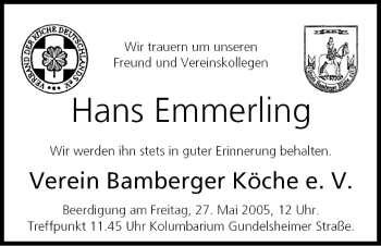 Anzeige von Hans Emmerling von MGO