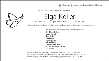 Anzeige von Elga Keller von MGO