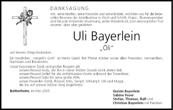 Anzeige von Uli Bayerlein von MGO