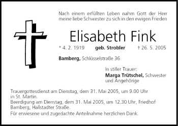Anzeige von Elisabeth Fink von MGO