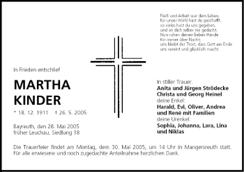 Anzeige von Martha Kinder von MGO