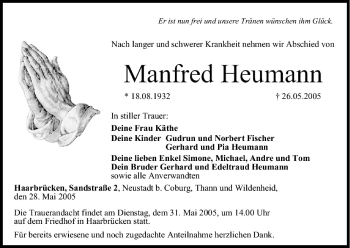 Anzeige von Manfred Heumann von MGO