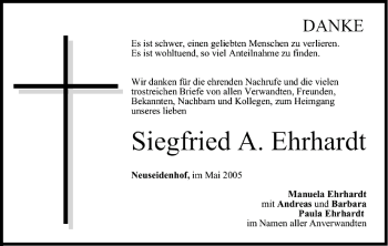 Anzeige von Siegfried Ehrhardt von MGO