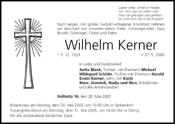 Anzeige von Wilhelm Kerner von MGO