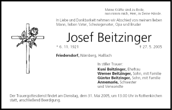 Anzeige von Josef Beitzinger von MGO