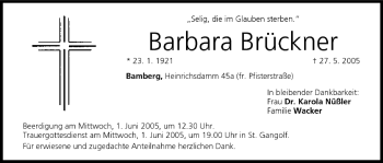 Anzeige von Barbara Brückner von MGO