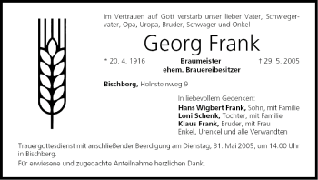 Anzeige von Georg Frank von MGO