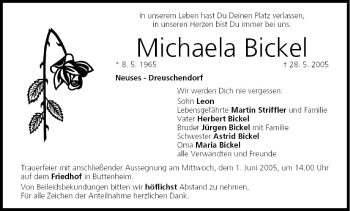 Anzeige von Michaela Bickel von MGO