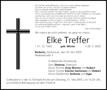 Anzeige von Elke Treffer von MGO