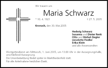 Anzeige von Maria Schwarz von MGO