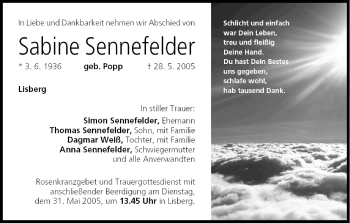 Anzeige von Sabine Sennefelder von MGO