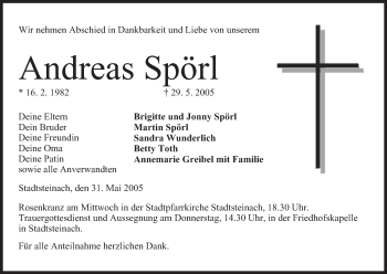 Anzeige von Andreas Spörl von MGO