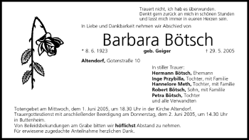 Anzeige von Barbara Bötsch von MGO