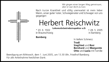 Anzeige von Herbert Reischwitz von MGO