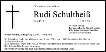 Anzeige von Rudi Schultheiß von MGO