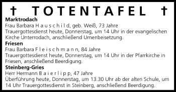 Anzeige von Totentafel vom 02.06.2005 von MGO