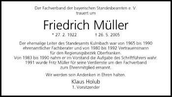 Anzeige von Friedrich Müller von MGO