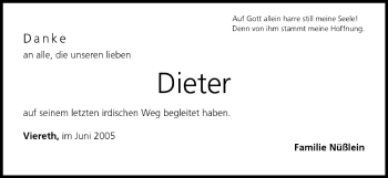 Anzeige von Dieter Nüßlein von MGO