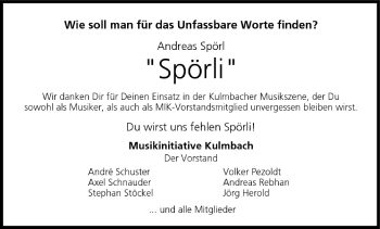 Anzeige von Andreas Spörl von MGO