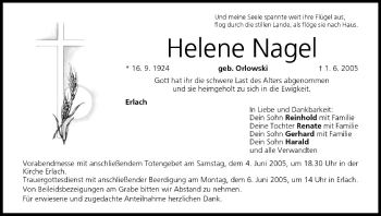 Anzeige von Helene Nagel von MGO