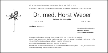 Anzeige von Horst Weber von MGO